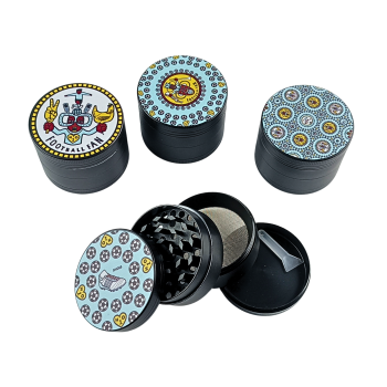 CNC Aluminium Mühle/Grinder 50mm 4-teilig silber Football